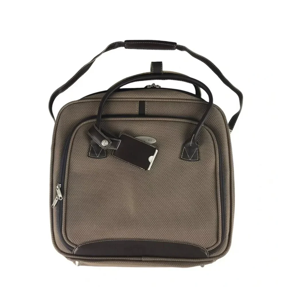 Samsonite Womens Beige Inner Pockets Zip Around Detachable Strap Laptop Bag‎